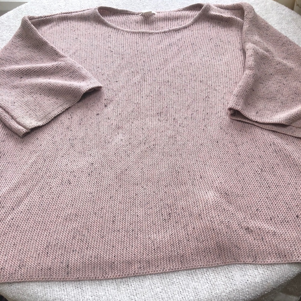 H&M exlarge pinkish heavy knit sweater,oversized- with wide sleeves and neck-
